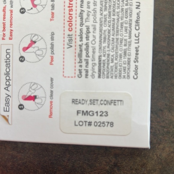 Color street nail polish strips ready set confetti black silver purple - Picture 3 of 3